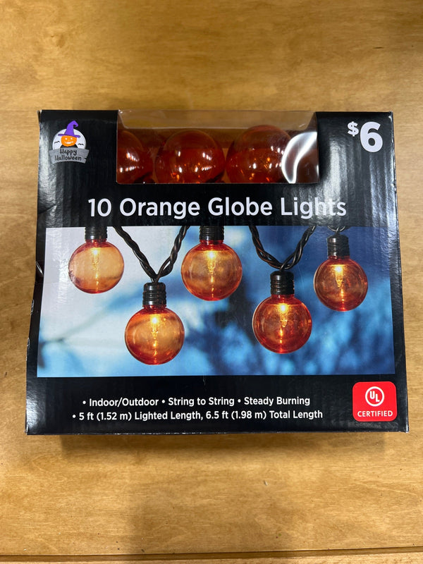 10 ORANGE GLOBE LIGHTS