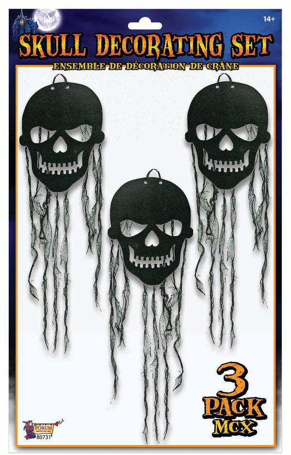 SKULL DECORATION W/ GAUZE-3PK