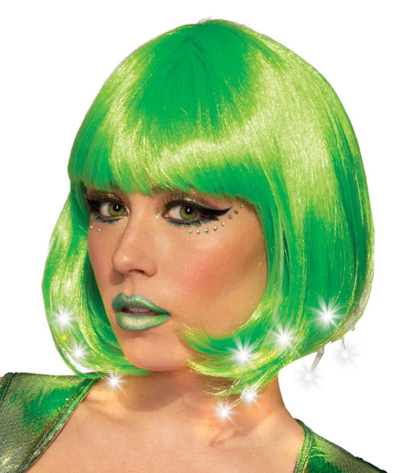 WIG - LIGHT UP LIME GREEN